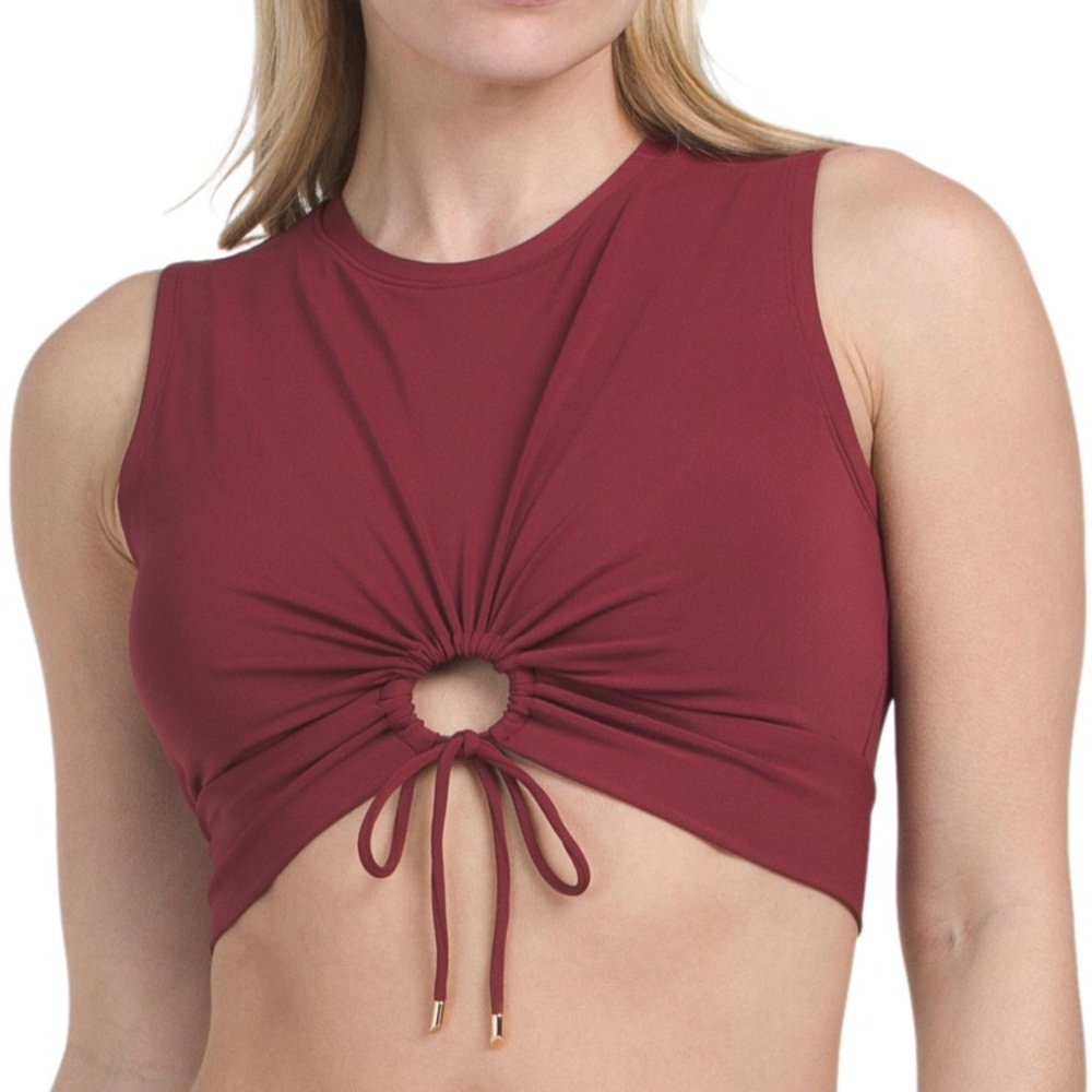 Robin Piccone Burgundy Crop Top